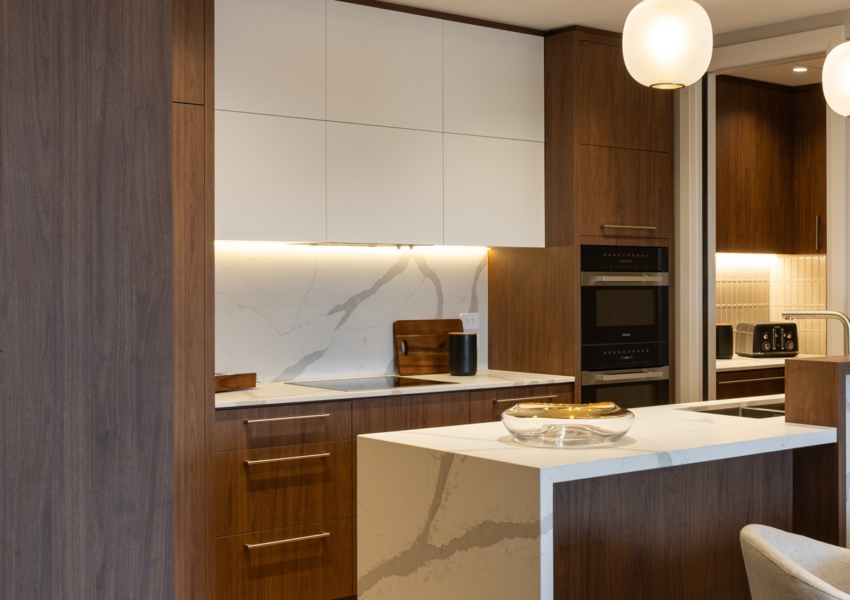 Prime Laminate, High Pressure Laminate, HPL, Bottega Oak kitchen cabinetry