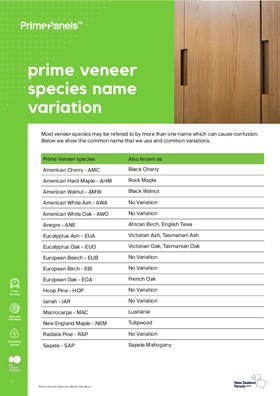 Prime Veneer Species Price Guide